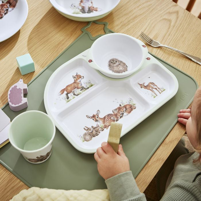 Little Wren 2 Piece Divided Plate Set