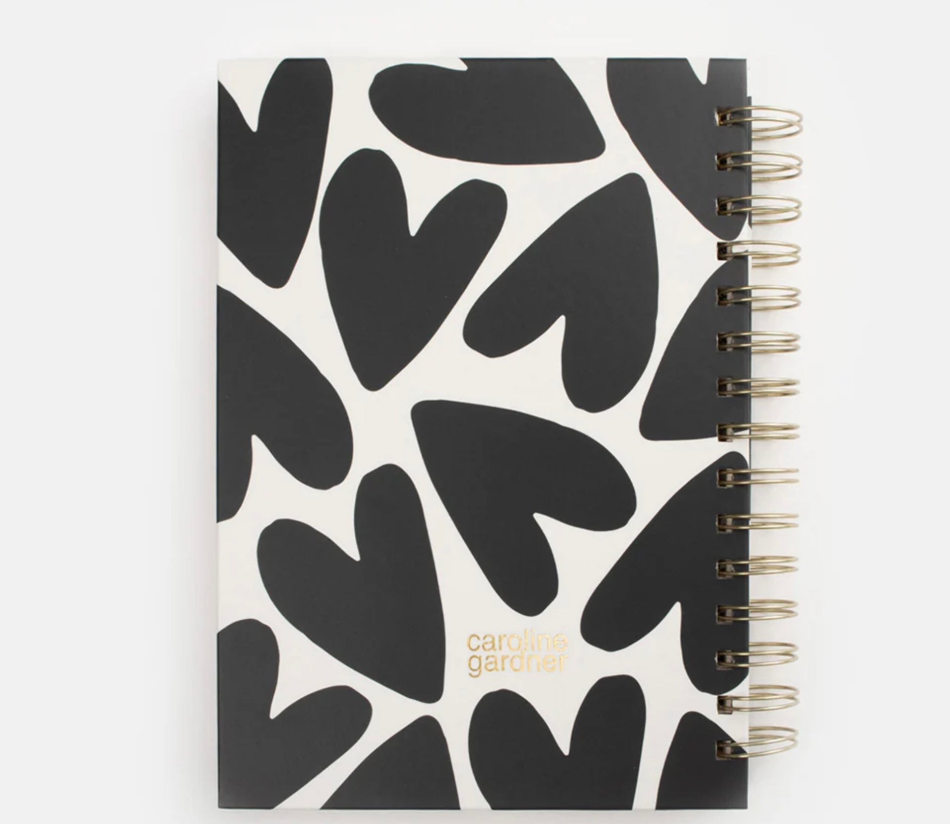 Caroline Gardner Mono Hearts Hardback A5 Notebook