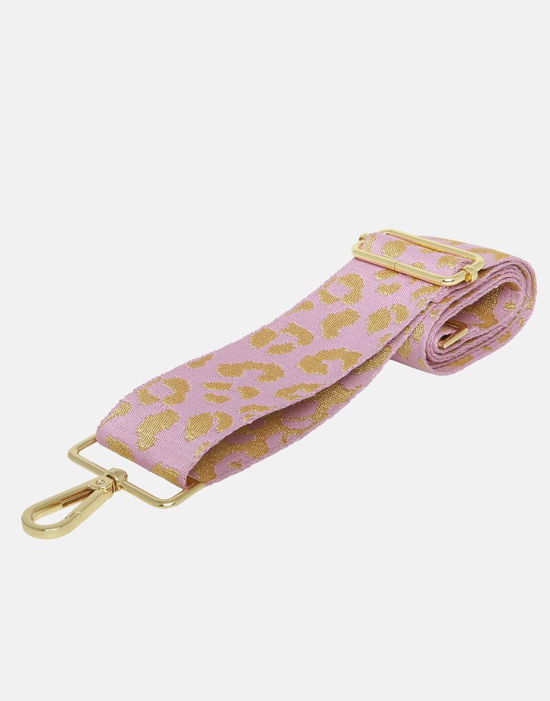 Alice Wheeler Pink Gold Leopard Shoulder Strap