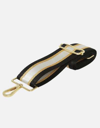 Alice Wheeler Black Gold Striped Shoulder Strap