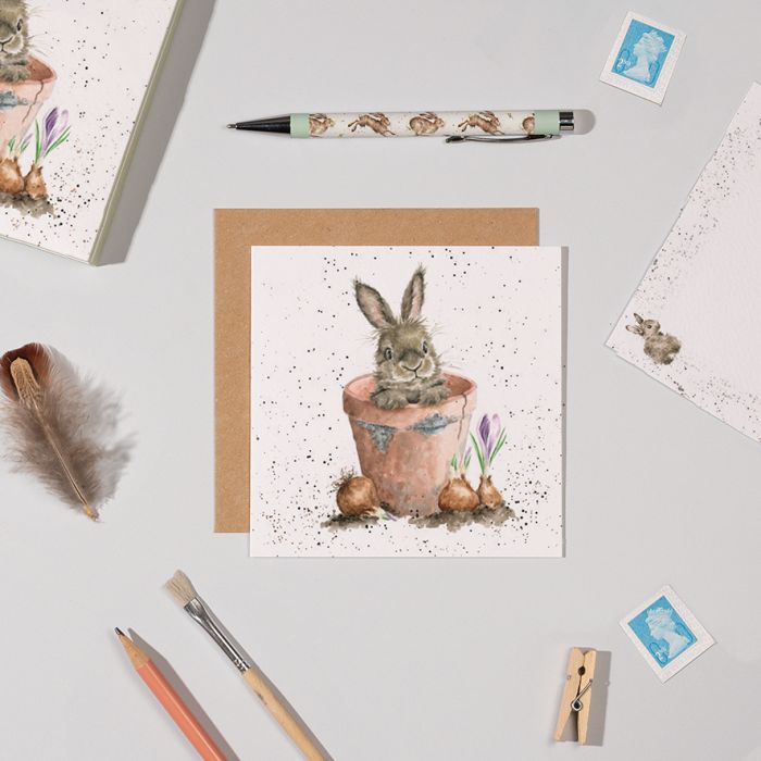 Wrendale Flowerpot Bunny Notecard Pack