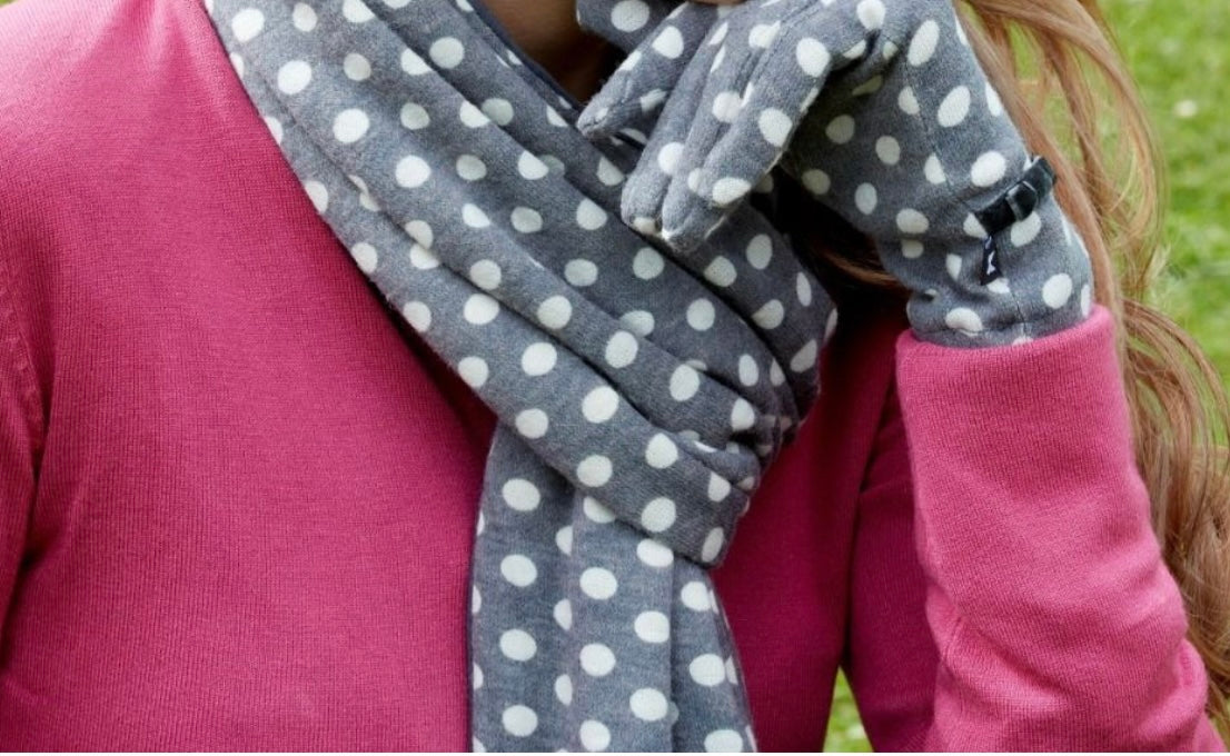 Earth Squared Grey Jersey Spot Scarf